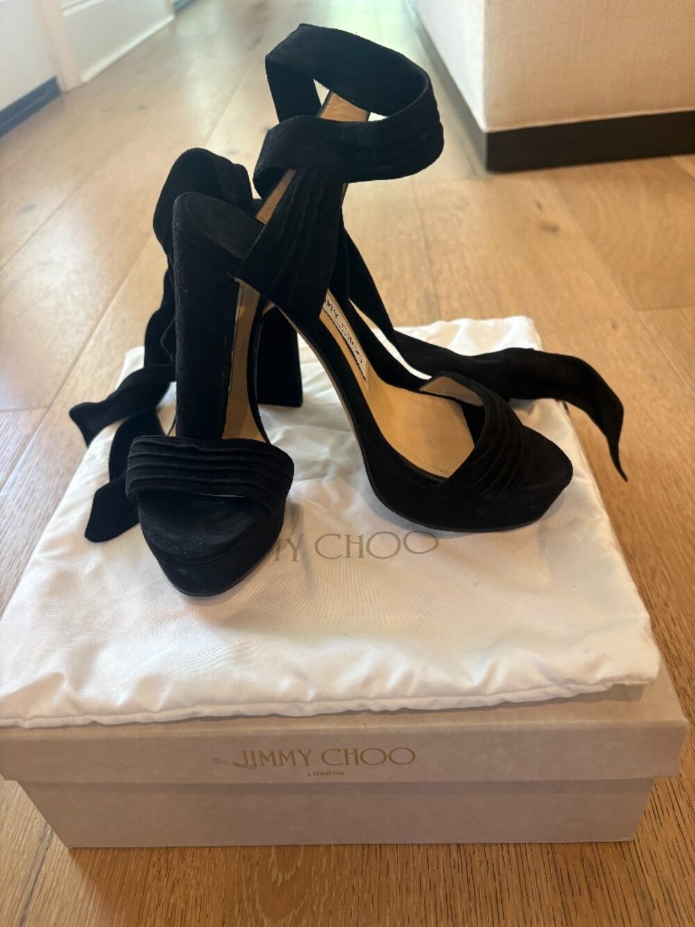 Jimmy Choo Kaytrin 120 platform wrap sandals, size 35.5